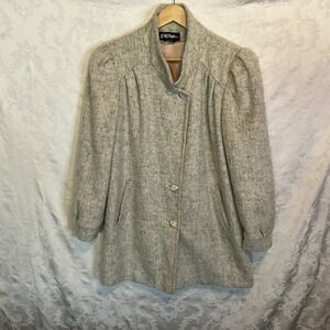 Vintage Karizma East LTD Women's Union Made Cream Wool Blend Winter Coat Size 12